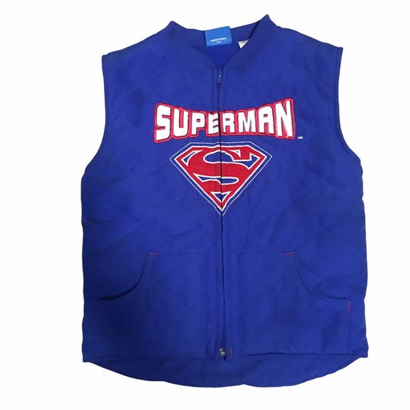 Vest Zip up SUPERMAN TM & DC Comics Red White Blue - Picture 1 of 11
